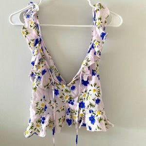 Cropped Floral Tank